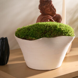 8.5in Wide Beige Sandstone Hasu Centerpiece Bowl
