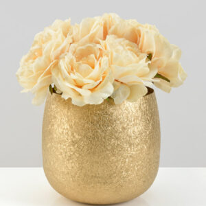 6in Wide Gold Metal Centerpiece Bowl