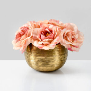 5in Wide Etched Gold Aluminum Centerpiece Bowl